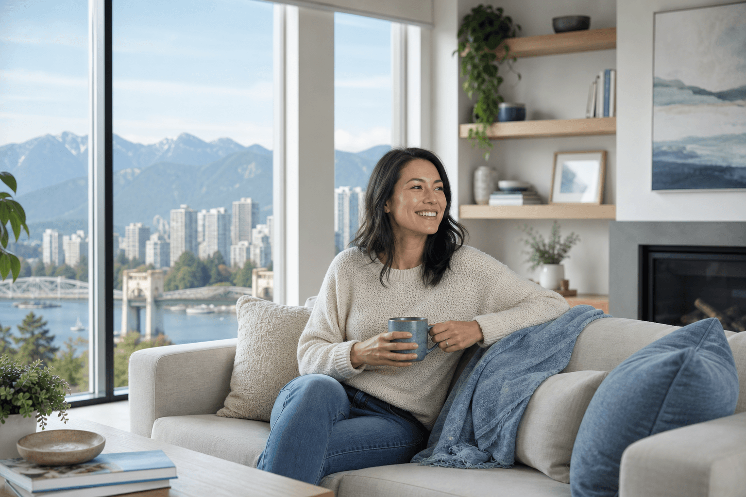 Happy homeowner in a beautiful Vancouver home